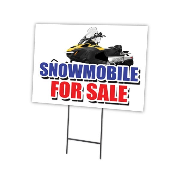 Signmission Snowmobile For Sale Yard Sign & Stake outdoor plastic coroplast window, C-1824 Snowmobile For Sale C-1824 Snowmobile For Sale - main